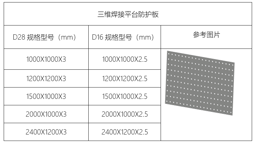 自动化三维焊接平台防护板